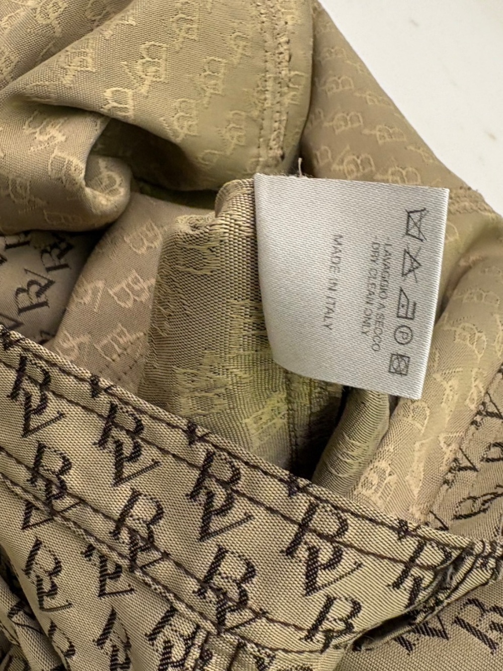 Bottega Veneta tan, brown logo straight leg pants. - Picture 11 of 14
